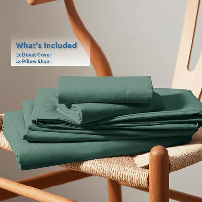 Nestl Twin Duvet Cover Set - Soft Double Brushed Forest Green Duvet Cover Twin XL, 2 Piece, with Button Closure, 1 Duvet Cover 68x90 inches and 1 Pillow Sham