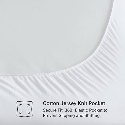Sleep Philosophy Twin Mattress Pad, Cotton Mattress Protector Classic Cloud Quilted Bed Cover, All Natural Breathable Mattress Topper Fitted Pocket Fits Up to 18", Machine Washable, White