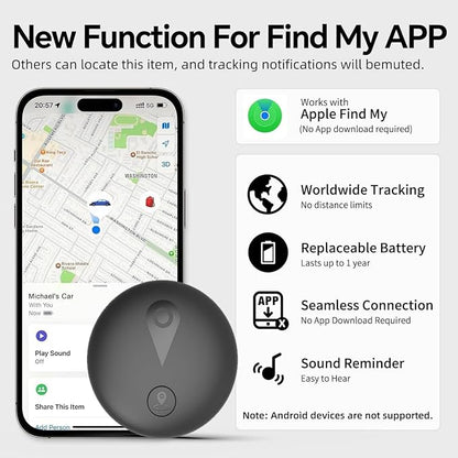 GPS Pet Tracker for Dogs & Cats | Apple Find My Compatible | No Monthly Fee | IP68 Waterproof | Real-Time Location Tracking