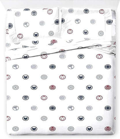 Jay Franco Marvel Avengers Full Size Comforter Set - 7 Piece Bedding Includes Sheet Set & Pillow Covers - Super Soft Cozy Bedding with Captain America, Hulk, Iron Man and Thor