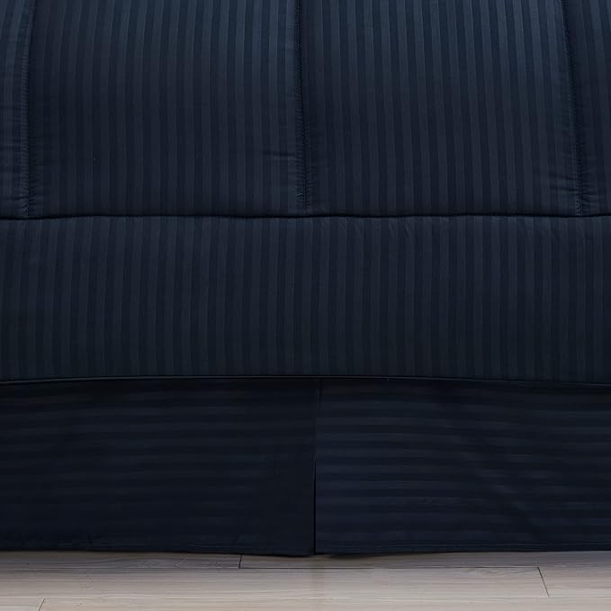 Queen Comforter Set Bedding Comforter Sets for Queen Bed Sweet Home Collection Bed in a Bag, Queen, Dobby Navy, (Pack of 3)