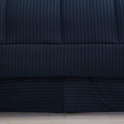 Queen Comforter Set Bedding Comforter Sets for Queen Bed Sweet Home Collection Bed in a Bag, Queen, Dobby Navy, (Pack of 3)