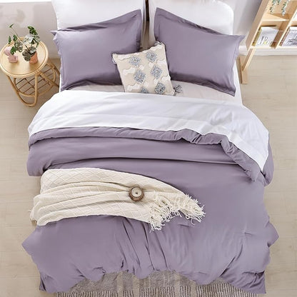 weigelia Twin Comforter Set 5 Pieces Dusty Purple Comforter Set Soft Twin Bed Set Twin Bedding Set for Girls with Comforters, Flat & Fitted Sheets, Pillowcases & Shams