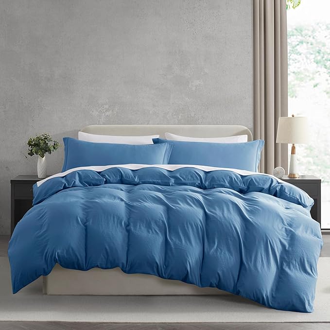 Nestl Blue Heaven Duvet Cover King Size - Soft Prewashed King Duvet Cover Set, 3 Piece, with Zipper Closure, 1 Duvet Cover 104x90 inches and 2 Pillow Shams