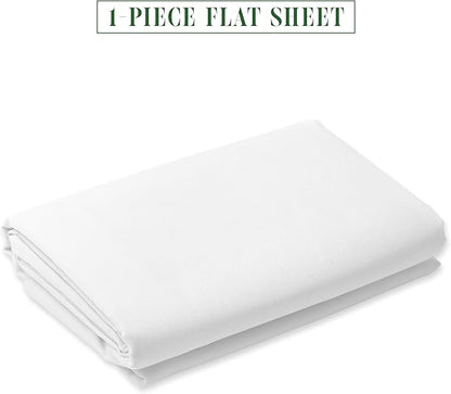 Luxury Flat Sheet on Amazon Elegant Comfort Wrinkle-Free 1500 Premier Hotel Quality 1-Piece Flat Sheet, Queen Size, White
