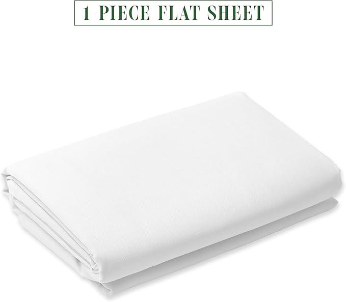Luxury Flat Sheet on Amazon Elegant Comfort Wrinkle-Free 1500 Premier Hotel Quality 1-Piece Flat Sheet, King Size, White