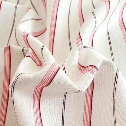 EAVD Pink White Striped Duvet Cover Twin Soft 100% Cotton Pink Vertical Ticking Stripes Bedding Set with 2 Pillowcases Modern Geometric Pattern Duvt Cover with Zipper Closure
