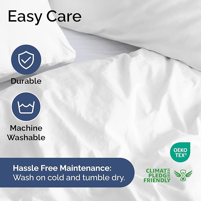 Duvet Cover Queen Size Set - Extra Soft Queen Duvet Cover 90" x 90" with 2 Pillow Shams - Hotel Luxury, Easy Care and Fade Free w/ Zipper Closures & Ties - All Season, Comfy, Cozy & Breathable (White)