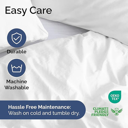 Duvet Cover King Size Set - Extra Soft King Duvet Cover 104" x 90" with 2 Pillow Shams - Hotel Luxury, Easy Care and Fade Free w/ Zipper Closures & Ties - All Season, Comfy, Cozy & Breathable (White)