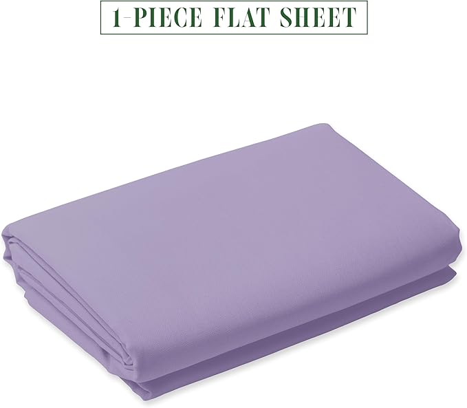 Luxury Flat Sheet on Amazon Elegant Comfort Wrinkle-Free 1500 Premier Hotel Quality 1-Piece Flat Sheet, Full Size, Lilac