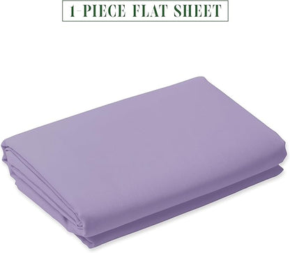 Luxury Flat Sheet on Amazon Elegant Comfort Wrinkle-Free 1500 Premier Hotel Quality 1-Piece Flat Sheet, Queen Size, Lilac