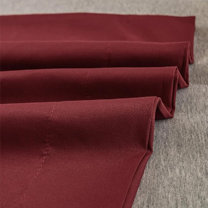 Microfiber Standard Bed Pillowcases 2 Pack, Super Soft Bed Pillow Covers Envelope Closure, Wrinkle, Fade and Stain Resistant, 20x26, Bulgari Red