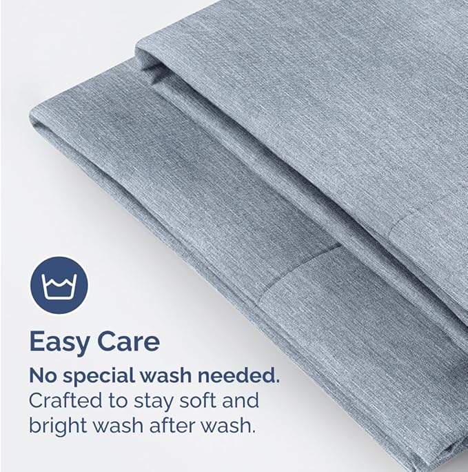 Body Pillowcases Set of 2-20x54 Long Body Pillow Case - Soft Body Pillow Cover for Sleeping & Side Sleepers - Comfy, Wrinkle & Fade Free - Machine Washable w/Envelope Enclosure Heathered Blue