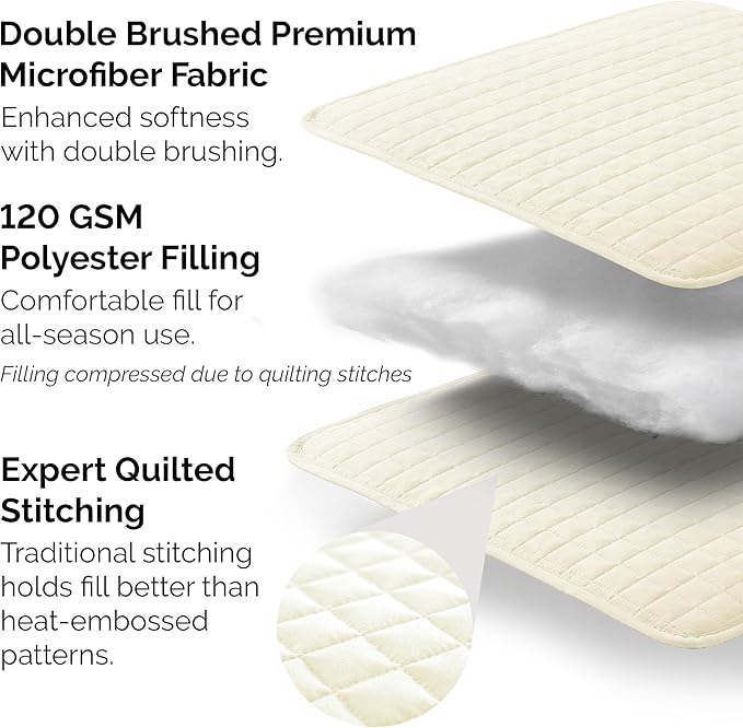 Southshore Fine Living, Inc. Twin XL Quilt Bedding Set, Soft Brushed Microfiber Bedspread Coverlet, Stain and Pet Hair Resistant Bedding, XL/Twin Size Quilt Set with 1 Pillow Sham, Cream