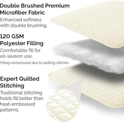 Southshore Fine Living, Inc. Twin XL Quilt Bedding Set, Soft Brushed Microfiber Bedspread Coverlet, Stain and Pet Hair Resistant Bedding, XL/Twin Size Quilt Set with 1 Pillow Sham, Cream