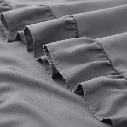 KKJIAF Ruffle Body Pillow Cases Set of 1, Ruffled Pillow Covers with Envelope Closure, Wrinkle Resistant Ruffled Long Pillow Shams 20" x 54", Grey