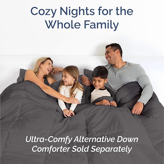100% Rayon Derived From Bamboo - Bamboo Sheets Twin Size - Cooling Sheets for Twin - Soft, Breathable & Hotel Luxury Bedding - 1 Flat & 1 Fitted & 1 Pillowcase with 16 Inch Deep Pockets - Dark Grey