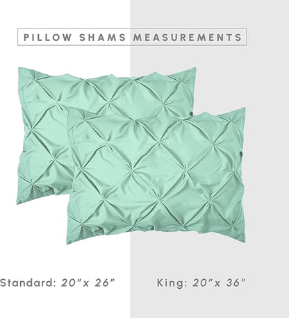 Elegant Comfort 8-Piece Pinch Pleated Comforter Set - All Season Complete Bed in a Bag, Includes 4pc Smart Sheet Set, Bed Skirt, Comforter, Matching Pillowcases and Shams, King/Cal King, Mint Green