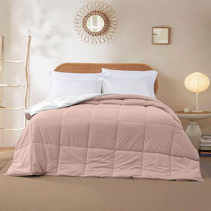 Modern Threads Down Alternative Reversible Comforter Blush/White Twin