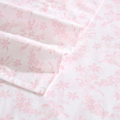 Laura Ashley - Twin Sheet Set, Crisp & Cool Cotton Percale Bedding with Deep Pockets, Lightweight for Year Round Comfort, Bed Sheets with Matching Pillowcases (Antoinette Pink)