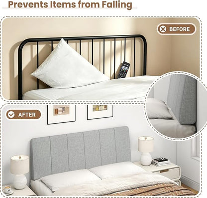 Full Size Headboard Only-No Assembly Required, Light Gray | Easy to use no assembly required, Linen fabric and extra-thick foam for added comfort, Modern style headboard full size