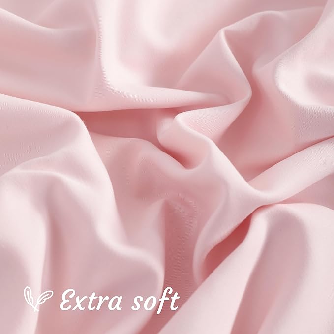 NTBAY Standard Pillow Cases Set of 2, 2 Pack Brushed Microfiber 20x26 Pillow Cases, Soft, Wrinkle, Fade, Stain Resistant Blush Pink Pillow Cases with Envelope Closure, 20x26 Inches, Blush Pink