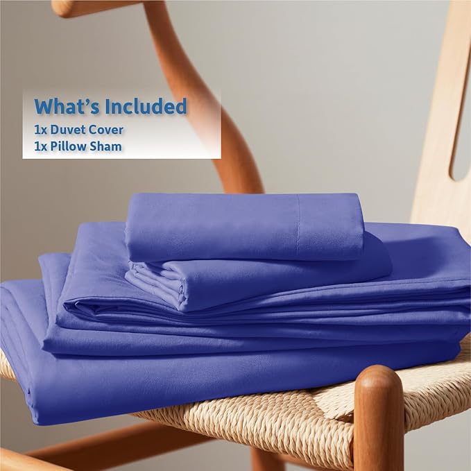 Nestl Twin Duvet Cover Set - Soft Double Brushed Royal Blue Duvet Cover Twin XL, 2 Piece, with Button Closure, 1 Duvet Cover 68x90 inches and 1 Pillow Sham