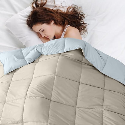 Modern Threads Down Alternative Reversible Comforter Beige/Light Blue Twin