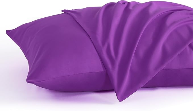 NTBAY King Pillow Cases Set of 2, 2 Pack Brushed Microfiber 20x40 Pillow Cases, Soft, Wrinkle, Fade, Stain Resistant Purple Pillow Cases with Envelope Closure, 20x40 Inches, Purple