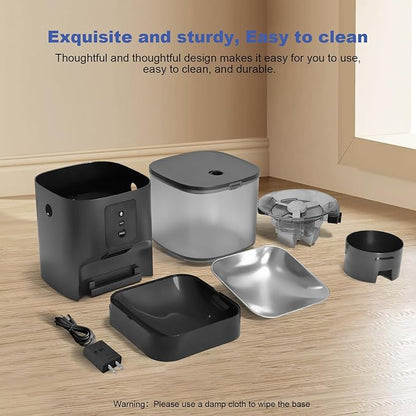 2.4G/5G Automatic Cat Feeder, 4L WiFi Food Dispenser with 10s Voice Recorder, Pet Feeder up to 10 Meals per Day, Timed Cat Feeder with Dry Food Sealed Ring