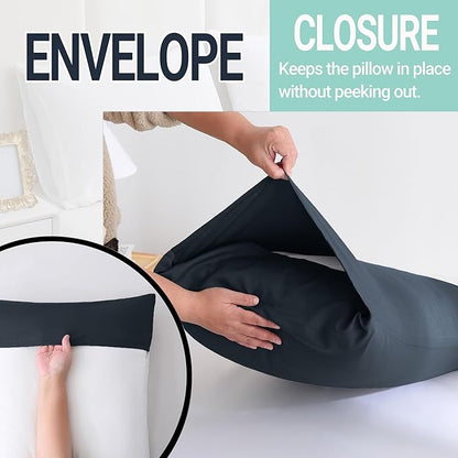 ZPECC Pillow Cases Bulk 24 Pack - Standard Pillowcases with Envelope Closure, Soft Brushed Microfiber Pillow Cover for Hotel Airb&bs Hospital Bedding Essential, Black
