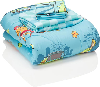 Franco Scooby Doo Scoobtober Bedding 7 Piece Super Soft Reversible Comforter and Sheet Set with Sham, Full, (Officially Licensed Product)