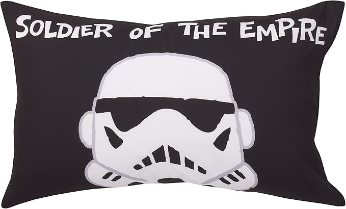 Disney Star Wars Storm Trooper Black and White 4 Piece Toddler Bed Set - Comforter, Fitted Bottom Sheet, Flat Top Sheet, and Reversible Pillowcase