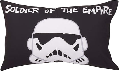 Disney Star Wars Storm Trooper Black and White 4 Piece Toddler Bed Set - Comforter, Fitted Bottom Sheet, Flat Top Sheet, and Reversible Pillowcase