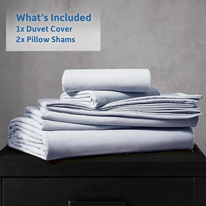 Nestl Ice Blue California King Duvet Cover Sets - Soft Prewashed Cal King Duvet Cover, 3 Piece, with Zipper Closure, 1 Duvet Cover 104x98 inches and 2 Pillow Shams