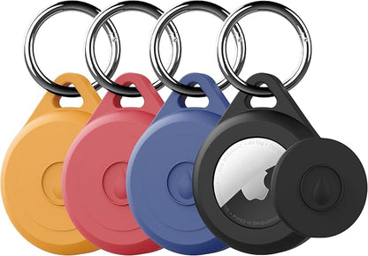 for Air tag Keychain Holder Case for Apple Air tag 1st & 2nd Generation, 4 Pack of IPX8 Waterproof, Fully Shockproof, Anti Scratch for Air tag Holder Case for Key, Kid, Bag, Luggage, Pets Collar