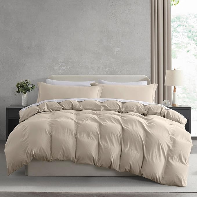 Nestl Twin Duvet Cover Set - Soft Prewashed Linen Duvet Cover Twin/Twin XL, 2 Piece, with Zipper Closure, 1 Duvet Cover 68x90 inches and 1 Pillow Sham