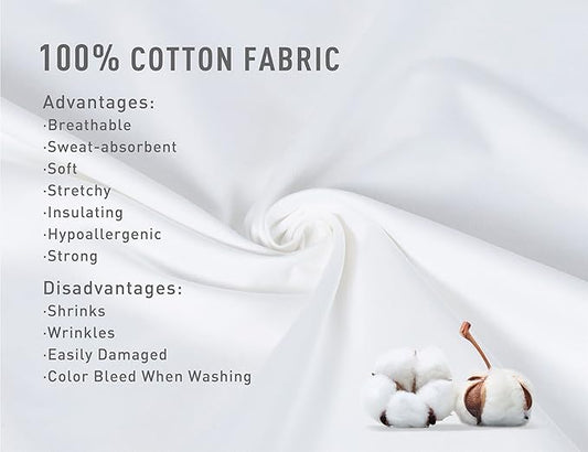 Sunflower Body Pillowcase 100% Cotton Long Pillow Cover/Case Envelope Closure 1 Pack, 20×54 inches White, Soft and Breathable