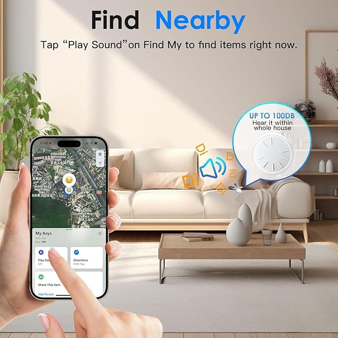 Tracker Tags-3 Pack, Item Tracker with Waterproof Case for Your Keys, Wallet etc, Luggage Trackers Works with Find My APP (iOS Only)
