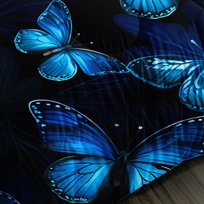 Dream Blue Butterfly Comforter Set Full Size,Boho Bedding Comforter Sets for Kids Boys Girls Bedroom Decor Aesthetic,Animal Themed Bedding Soft Fluffy Comforter Sets with 2 Pillowcases.