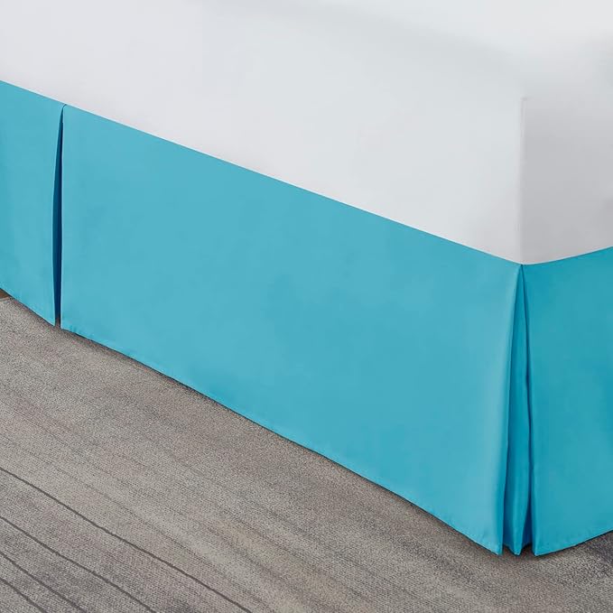 Nestl Beach Blue Twin XL Bed Skirt - Twin XL Size Bed Skirt 14 Inch Drop - Brushed Microfiber Bed Skirts - Hotel Quality Pleated Bed Skirt - Shrinkage & Fade Resistant