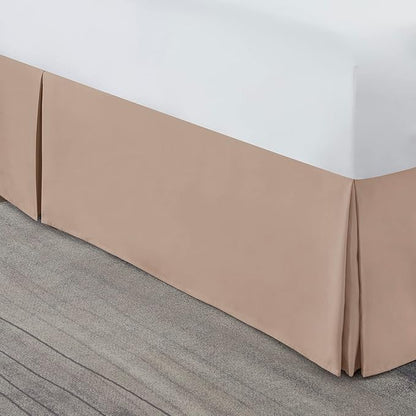 Nestl Taupe Twin XL Bed Skirt - Twin XL Size Bed Skirt 14 Inch Drop - Brushed Microfiber Bed Skirts - Hotel Quality Pleated Bed Skirt - Shrinkage & Fade Resistant