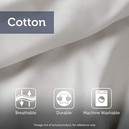 Madison Park Essentials Queen Comforter Set, Bed in a Bag Queen, Watercolor Print Coastal Comforter & Chambray Cotton Sheet Set, All Season Bedding Set, Saben, Taupe Queen (90 in x 90 in) 9 Piece