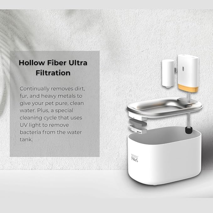 Penthouse Paws Smart Wireless Water Fountain Filter Black, 3 UltraFiltration Filters, 6 Foam Filters & 6 Sponges, Compatible with 3.5L Smart Wireless Fountain, Easy to Clean, for Cat and Dog, White