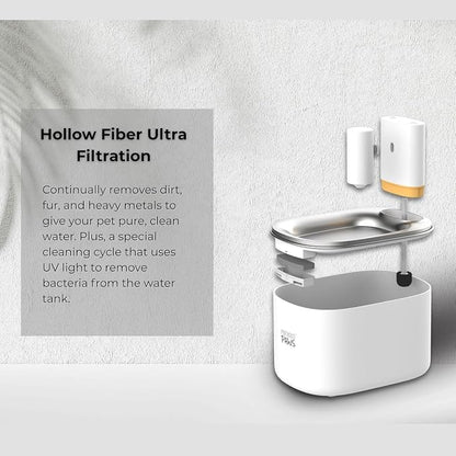 Penthouse Paws Smart Wireless Water Fountain Filter Black, 3 UltraFiltration Filters, 6 Foam Filters & 6 Sponges, Compatible with 3.5L Smart Wireless Fountain, Easy to Clean, for Cat and Dog, White