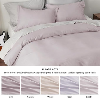 Bedsure Duvet Cover King Size - Soft Double Brushed Bedding Set for Kids & Adults, Zipper Closure, 3 Pieces, Includes 1 Duvet Cover (104"x90") & 2 Pillow Shams, NO Comforter, Pink Mocha
