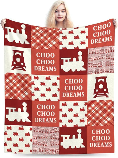 Train Blanket Super Soft Warm Fluffy Fleece Flannel Transportation Throw Blanket Cozy Fuzzy Plush Stuff Bedding Blankets Gifts for Teens Boys Kids Women Girls Adults 50"X40"