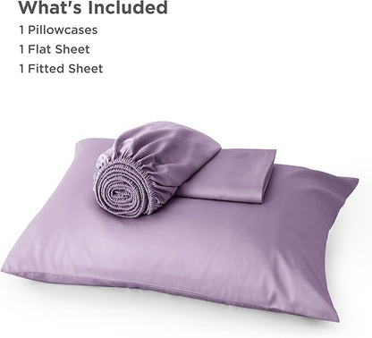 Bedsure Cooling Sheets Twin XL, Rayon Derived from Bamboo, PureWoven, Breathable & Soft Twin XL Sheet Sets, Deep Pocket Up to 16 Inches, Hotel Luxury Silky Dorm Bedding for Hot Sleepers, Lilac