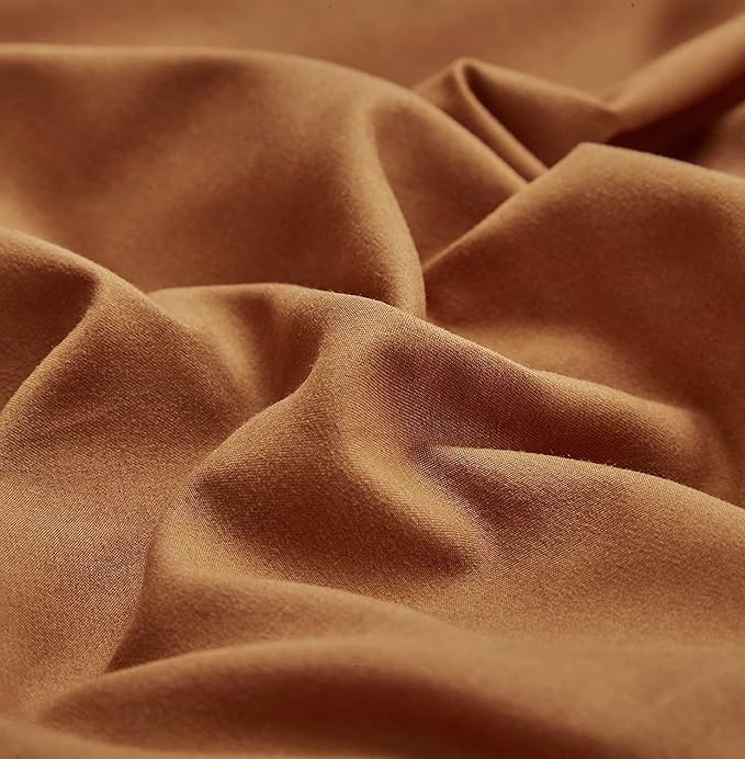 KAREVER Pumpkin Color Comforter Set - Queen Size Cinnamon Bedding Set - Solid Burnt Orange Bed Comforter Set - Breathable Blanket & Lightweight Quilts Set