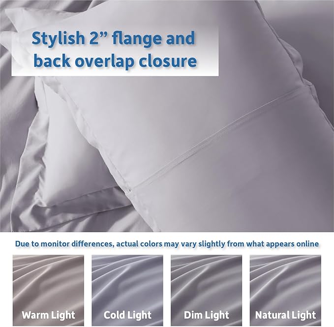 Nestl Twin Duvet Cover Set - Soft Double Brushed Grey Lavender Duvet Cover Twin/Twin XL, 2 Piece, with Button Closure, 1 Duvet Cover 68x90 inches and 1 Pillow Sham